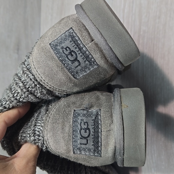 UGG Women 5819 Gray Sweater Button Side Knit Shoes Boots Sz 7 - Picture 5 of 10
